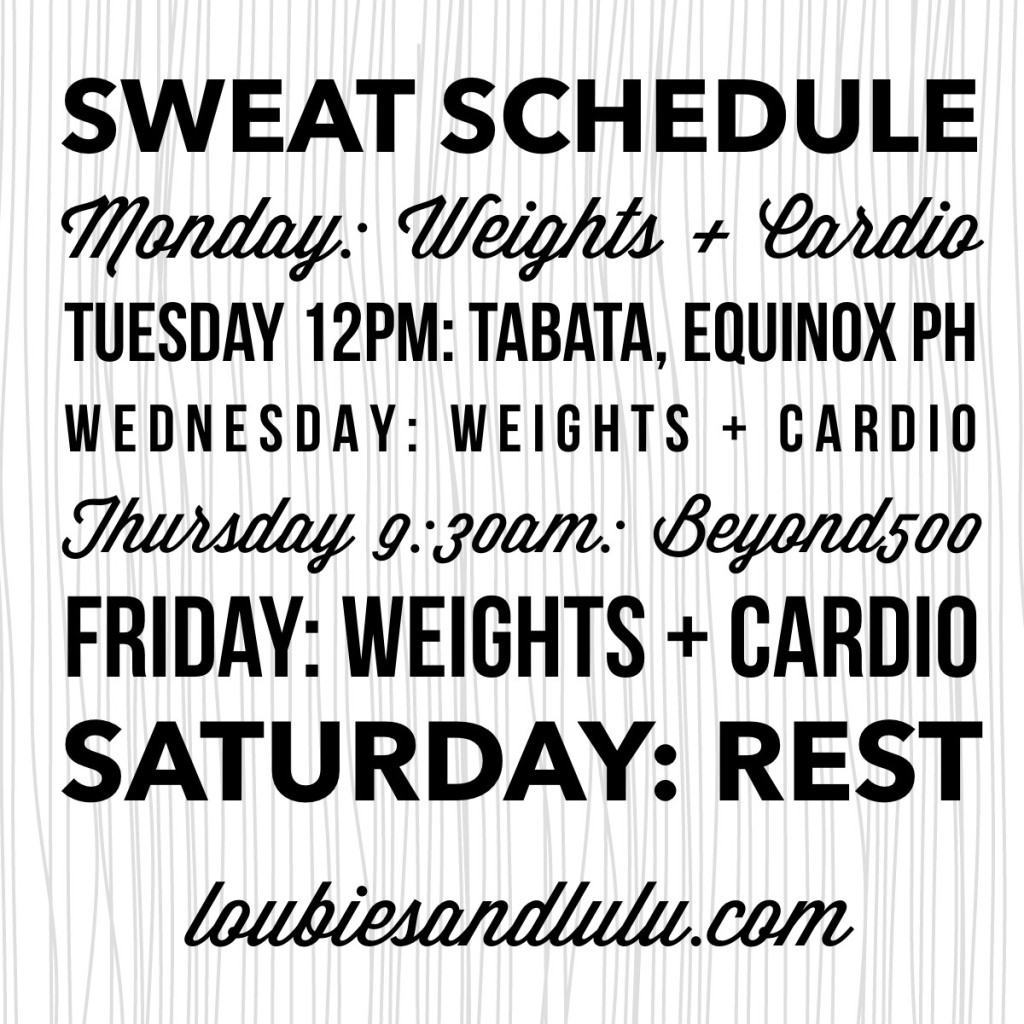 Sweat Schedule Dec 1st