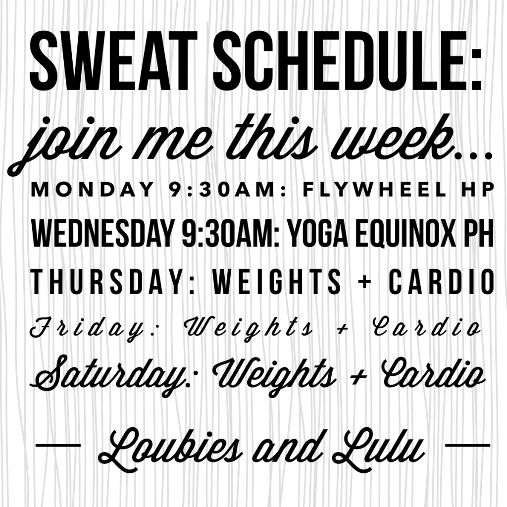 Sweat Schedule