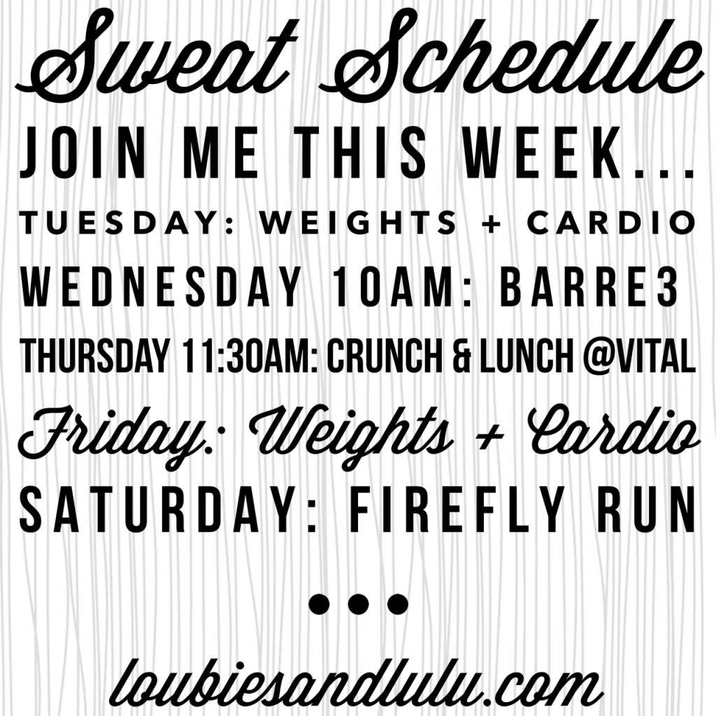 Loubies and Lulu | Dallas Blogger | Sweat Schedule