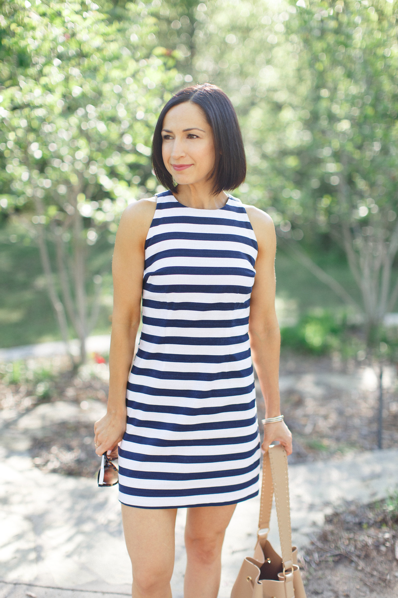 Navy and White Striped Dress - Loubies and Lulu