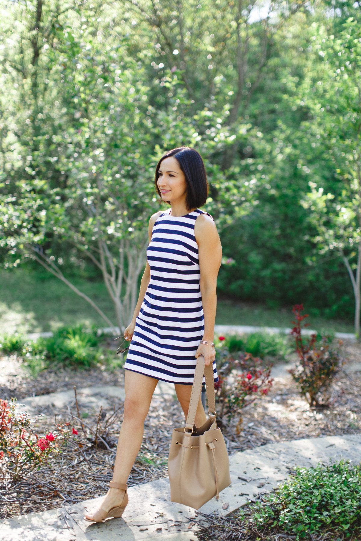 Navy and White Striped Dress - Loubies and Lulu