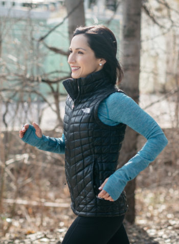 How to style a down vest, spring active layers, athleisure