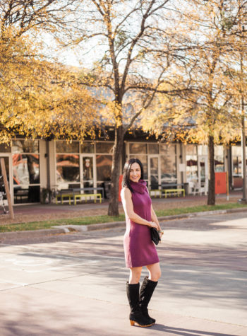 Lolë Sweater Dress and Suede Knee High Boots Winter Gift Ideas for Women