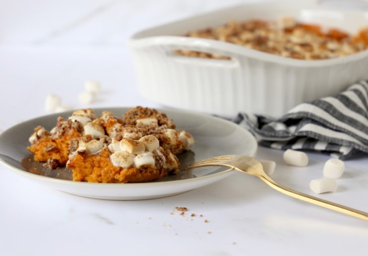 Gluten Free Dairy Free Sweet Potato Casserole for holiday and Thanksgiving