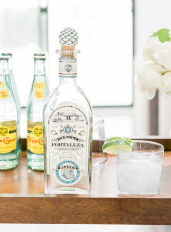 Ranch water for national margarita day with fortaleza tequila and topo chico, Holly and Martin Bar Cart