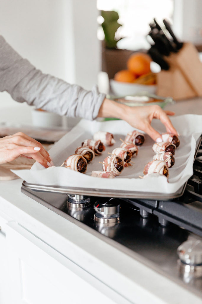 Bacon Wrapped Dates with Natural Delights Medjooll dates and Whole30 compliant bacon appetizer
